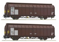 Set 2 vagoane cu pereti mobili PKP Cargo - H0 Roco 6600096